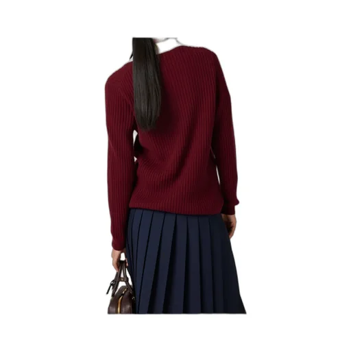 Miu Miu Long-Sleeved Knitted Polo Shirt