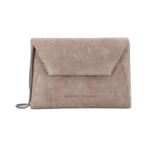 Brunello Cucinelli Logo Debossed Envelope Shoulder Bag
