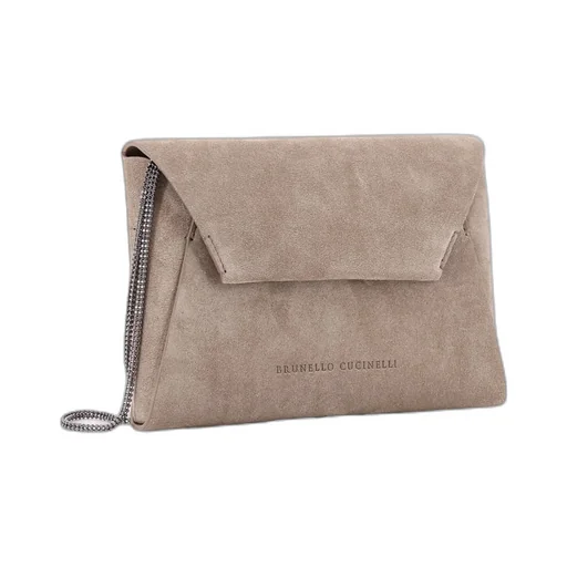 Brunello Cucinelli Logo Debossed Envelope Shoulder Bag