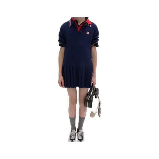 Miu Miu Logo-Patch Short-Sleeved Mini Polo Dress