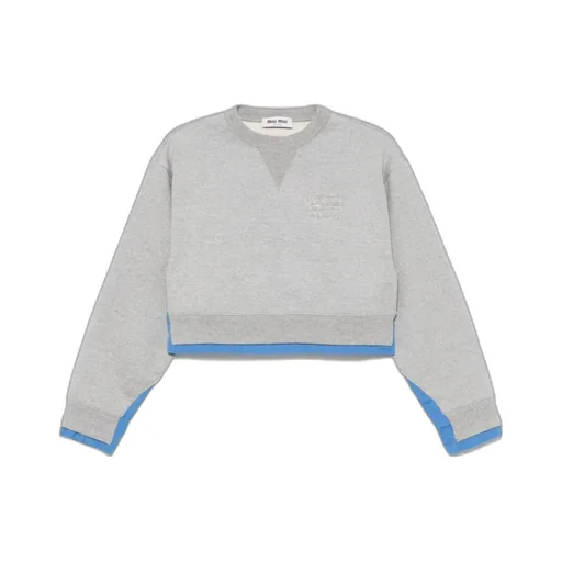 Miu Miu Logo-Patch Cropped Sweatshirt