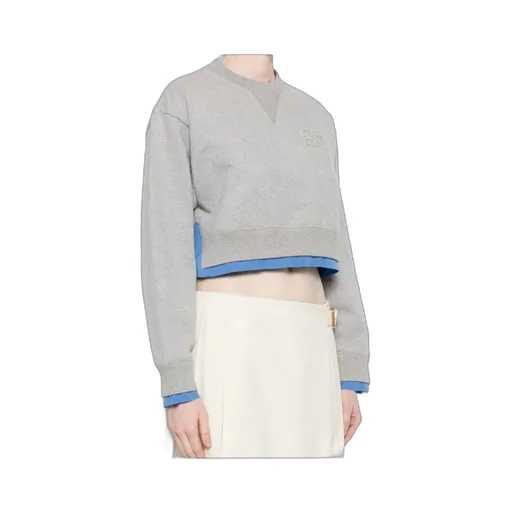 Miu Miu Logo-Patch Cropped Sweatshirt