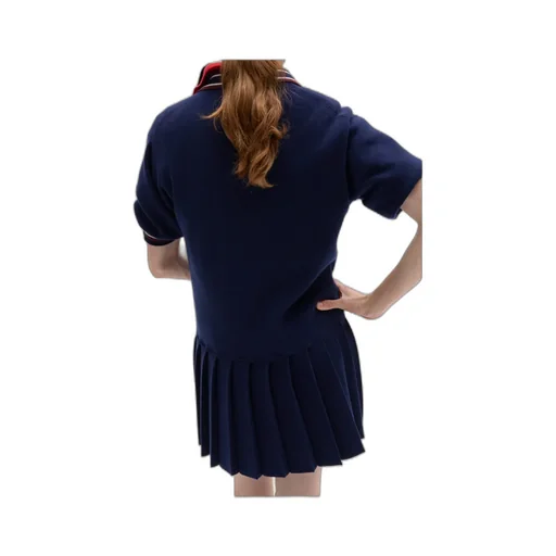 Miu Miu Logo-Patch Short-Sleeved Mini Polo Dress