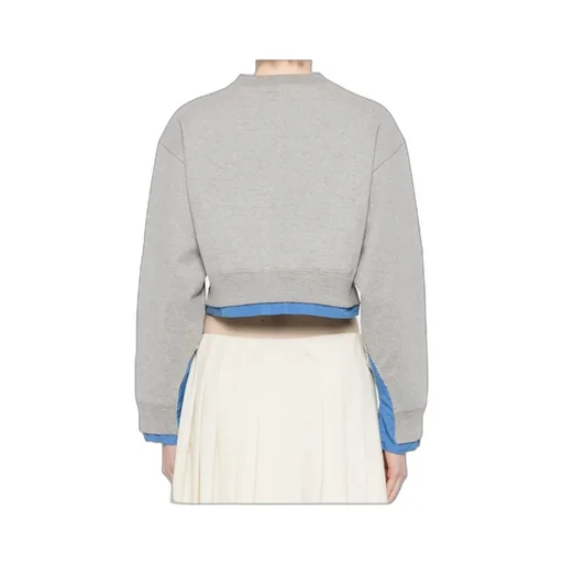 Miu Miu Logo-Patch Cropped Sweatshirt