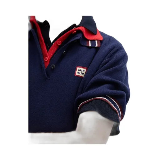Miu Miu Logo-Patch Short-Sleeved Mini Polo Dress