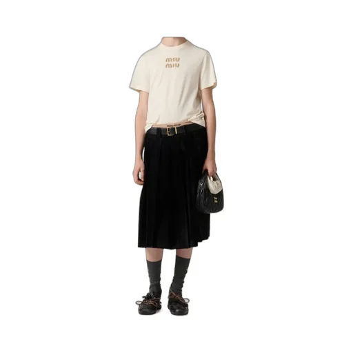 Miu Miu Logo-Embellished Crewneck T-Shirt