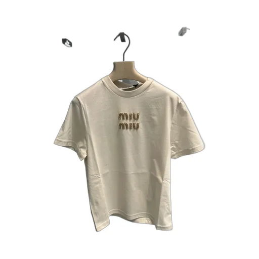 Miu Miu Logo-Embellished Crewneck T-Shirt