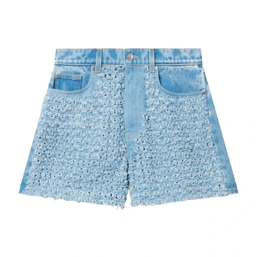 Stella Mccartney Mid-Rise Denim Bouclé Shorts