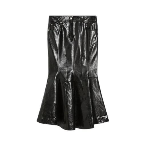 Sportmax Papiro Midi Leather Skirt