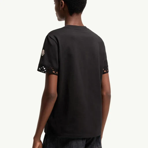 Macramé-Trimmed Cotton T-Shirt