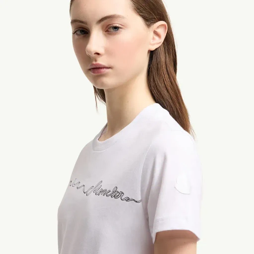 Ribbon Logo Cotton T-Shirt