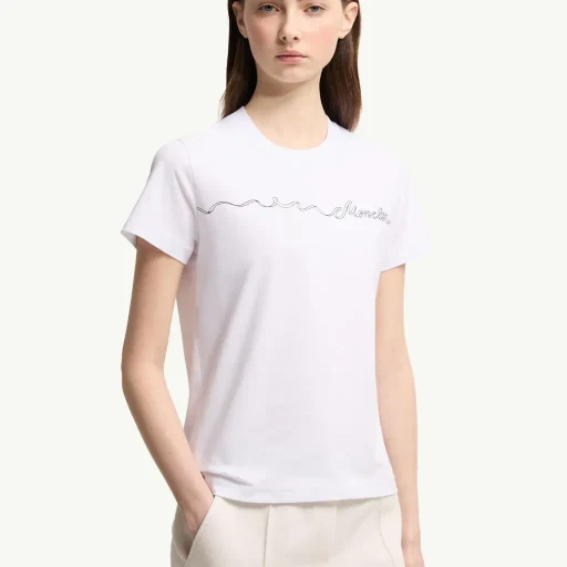 Ribbon Logo Cotton T-Shirt