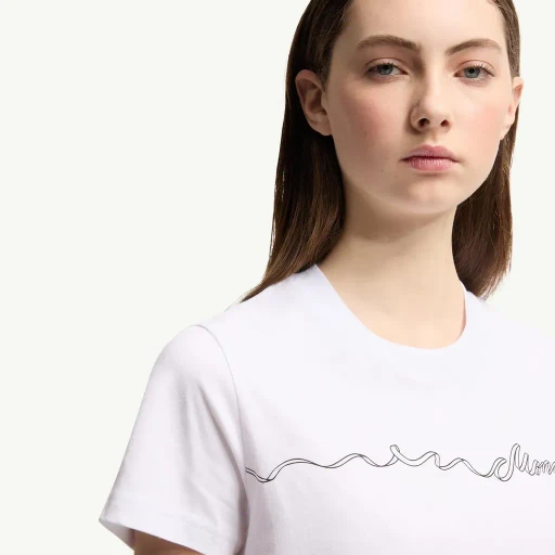 Ribbon Logo Cotton T-Shirt