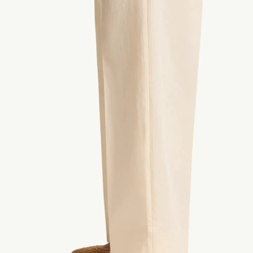 Cotton Gabardine Wide-Leg Tailored Trousers