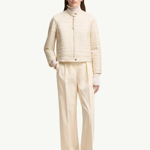 Cotton Gabardine Wide-Leg Tailored Trousers
