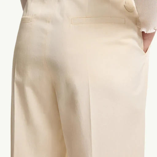 Cotton Gabardine Wide-Leg Tailored Trousers