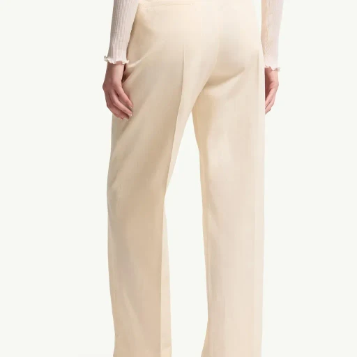 Cotton Gabardine Wide-Leg Tailored Trousers