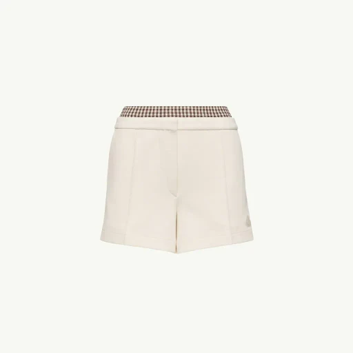 Layered-Effect Vichy Cotton Blend Shorts