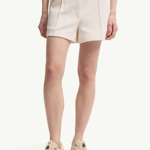 Layered-Effect Vichy Cotton Blend Shorts
