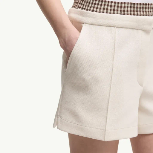 Layered-Effect Vichy Cotton Blend Shorts