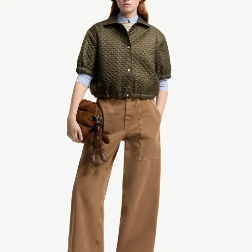 Leather Logo Cotton Trousers