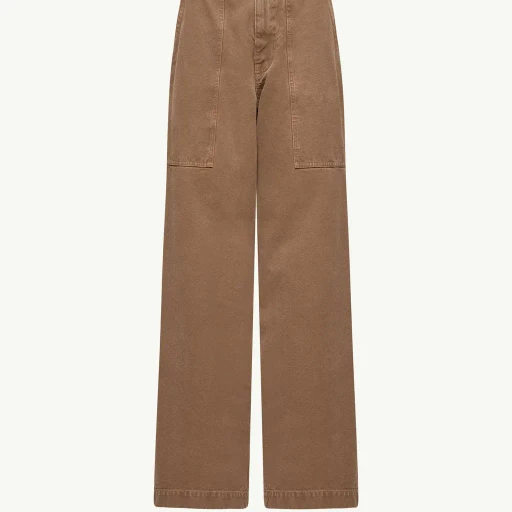 Leather Logo Cotton Trousers