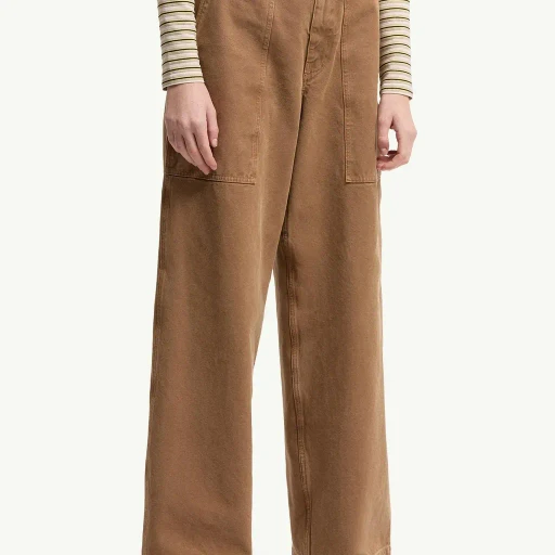 Leather Logo Cotton Trousers