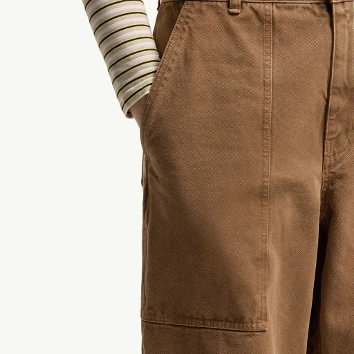Leather Logo Cotton Trousers