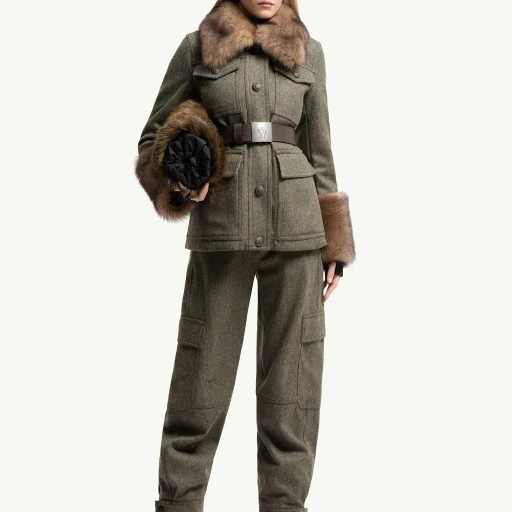 Wool Gabardine Cargo Trousers