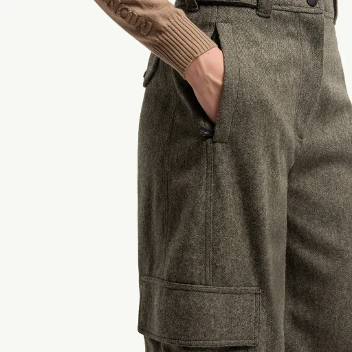 Wool Gabardine Cargo Trousers