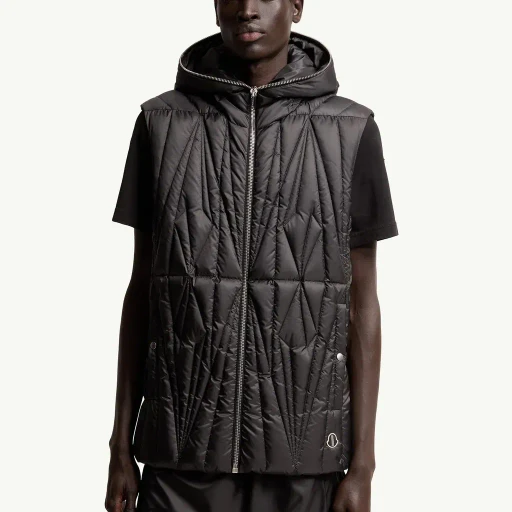 Moncler + Rick Owens Geocamo Ziplock Hooded Down Gilet