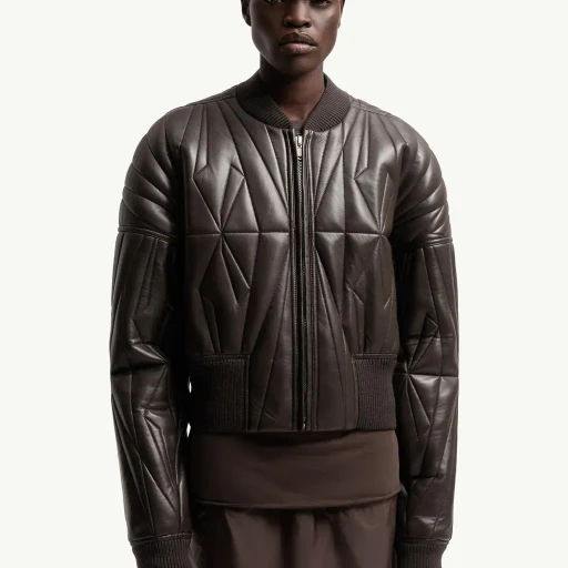 Moncler + Rick Owens Geocamo Nappa Leather Bomber Jacket