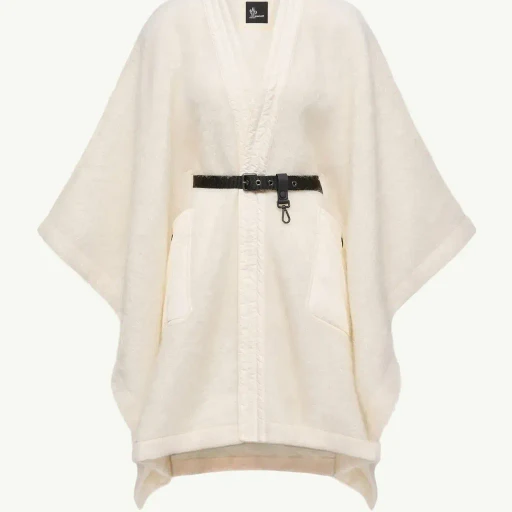 Mohair, Alpaca & Wool Blend Belted Cape