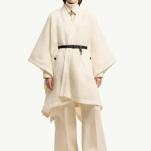 Mohair, Alpaca & Wool Blend Belted Cape