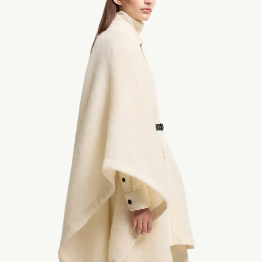 Mohair, Alpaca & Wool Blend Belted Cape