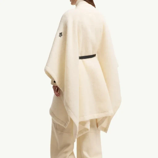 Mohair, Alpaca & Wool Blend Belted Cape