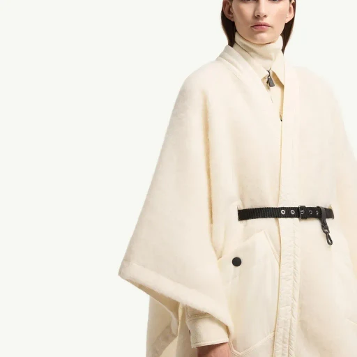 Mohair, Alpaca & Wool Blend Belted Cape