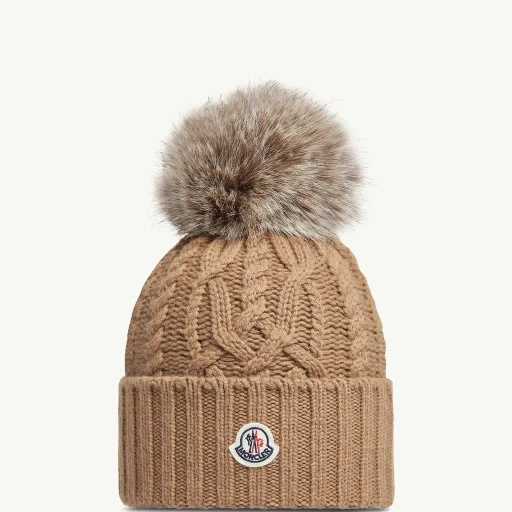 Cashmere Blend Beanie With Pom Pom