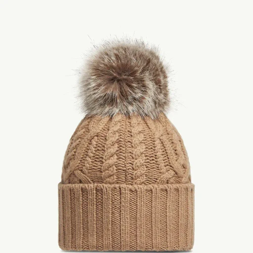 Cashmere Blend Beanie With Pom Pom