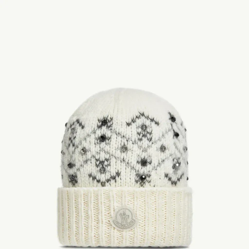 Crystal-Embroidered Alpaca Blend Beanie