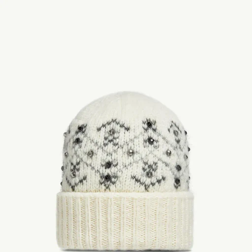 Crystal-Embroidered Alpaca Blend Beanie