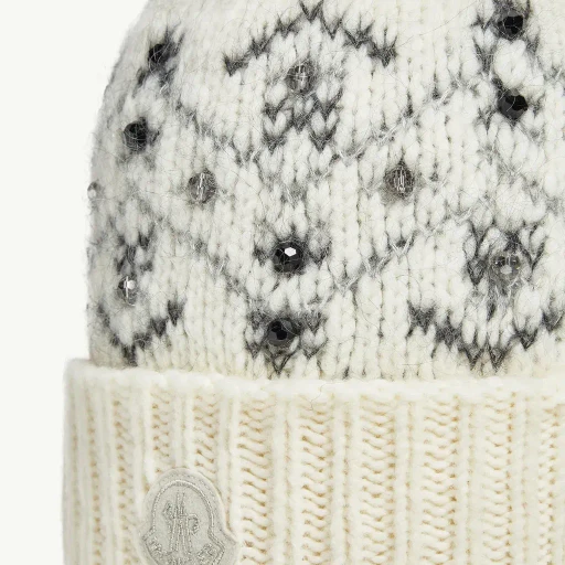 Crystal-Embroidered Alpaca Blend Beanie