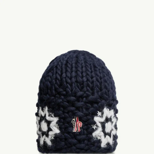 Hand-Embroidered Floral Wool Blend Beanie