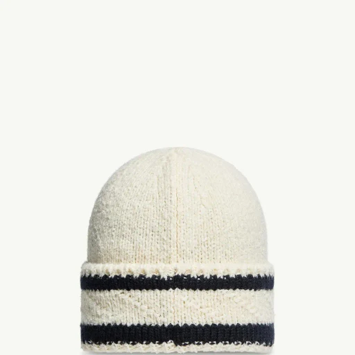Striped Wool & Cotton Blend Beanie