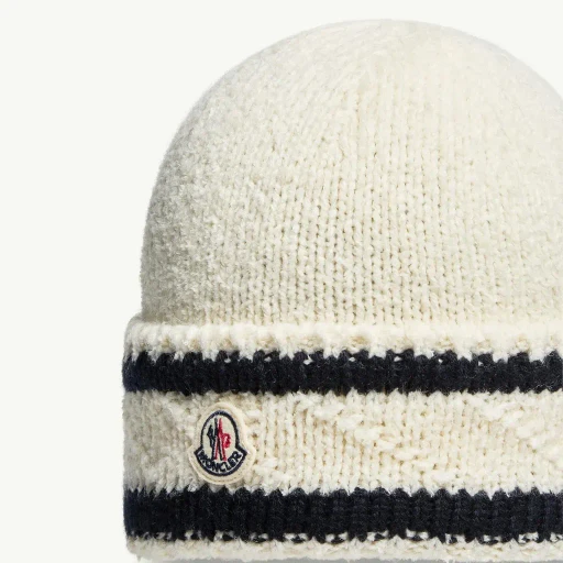 Striped Wool & Cotton Blend Beanie