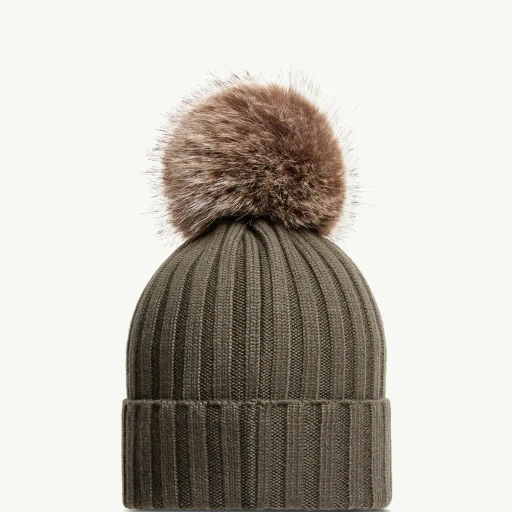Wool Beanie With Pom Pom