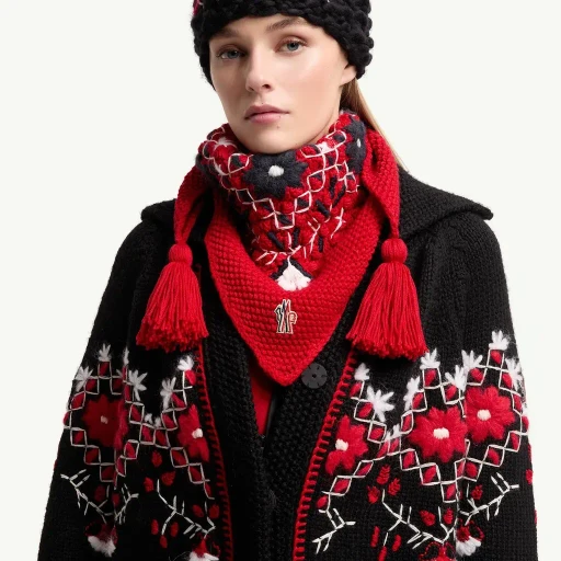 Embroidered Floral Scarf