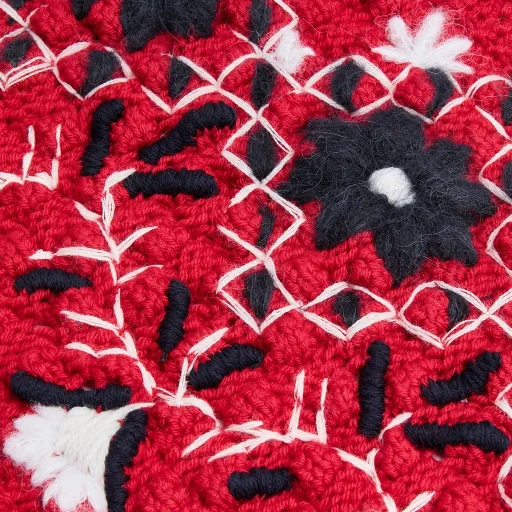 Embroidered Floral Scarf