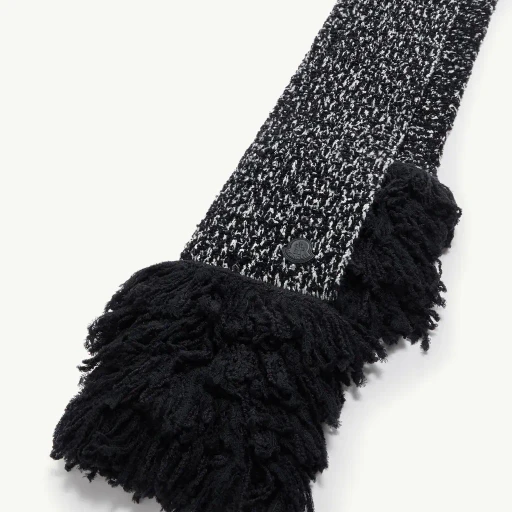 Fringe-Trim Wool Blend Scarf