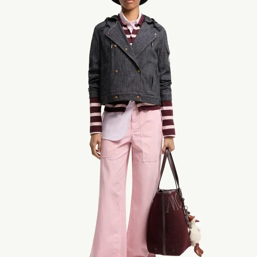Diervilla Hooded Double-Breasted Denim Jacket